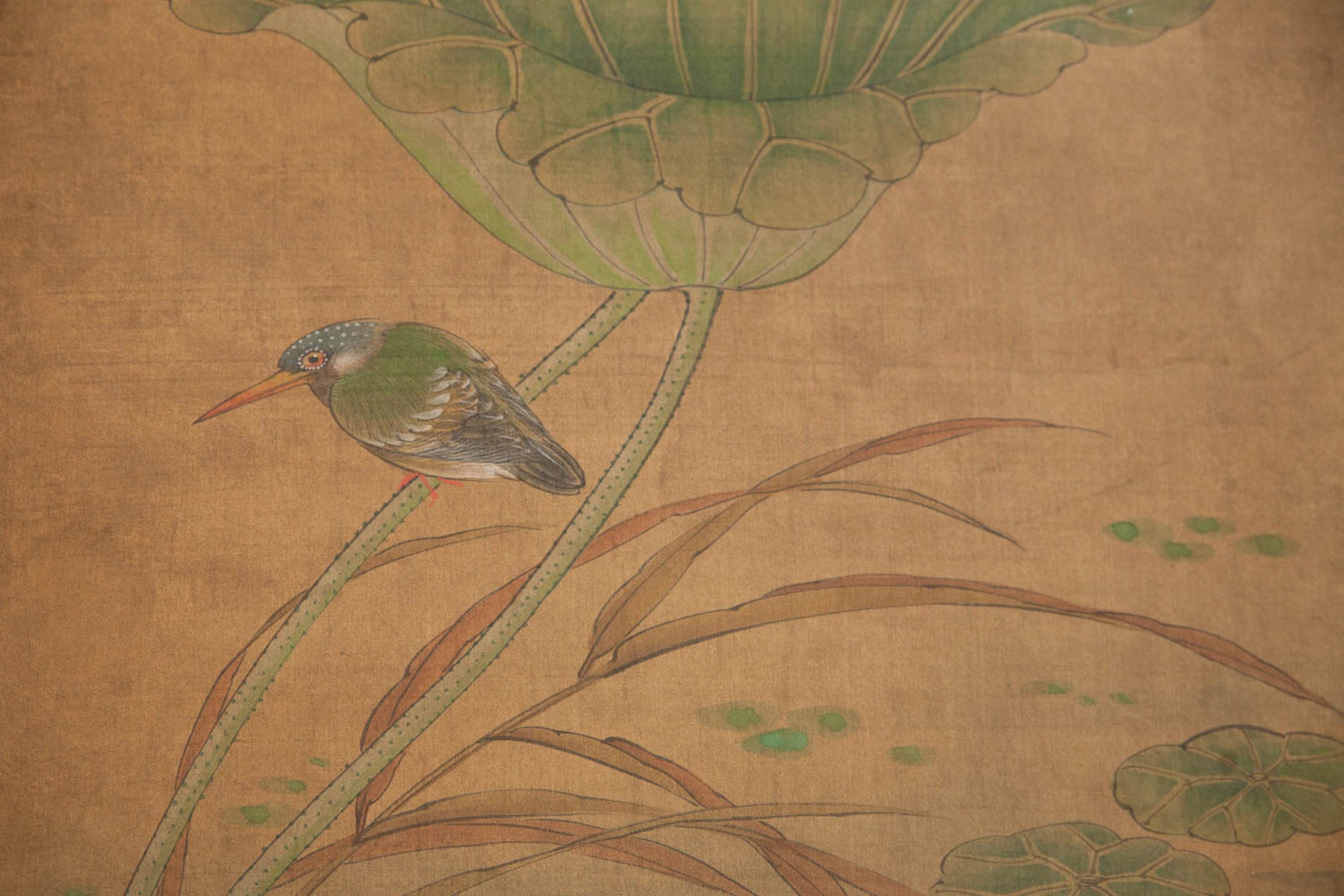 Lawrence & Scott Master Sung Tze-Chin "Lotus Pond Scene" 8-Panel Screen