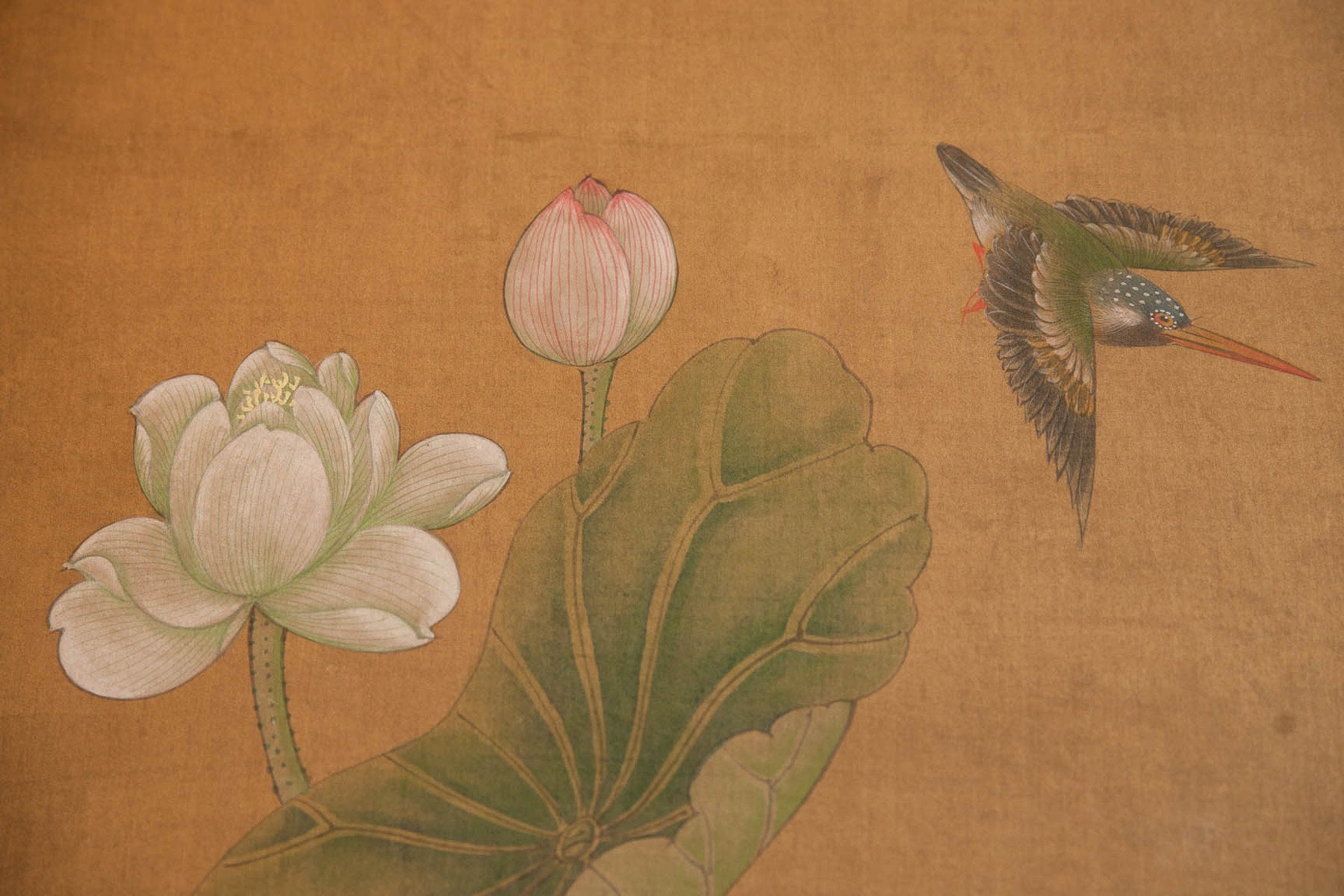 Lawrence & Scott Master Sung Tze-Chin "Lotus Pond Scene" 8-Panel Screen