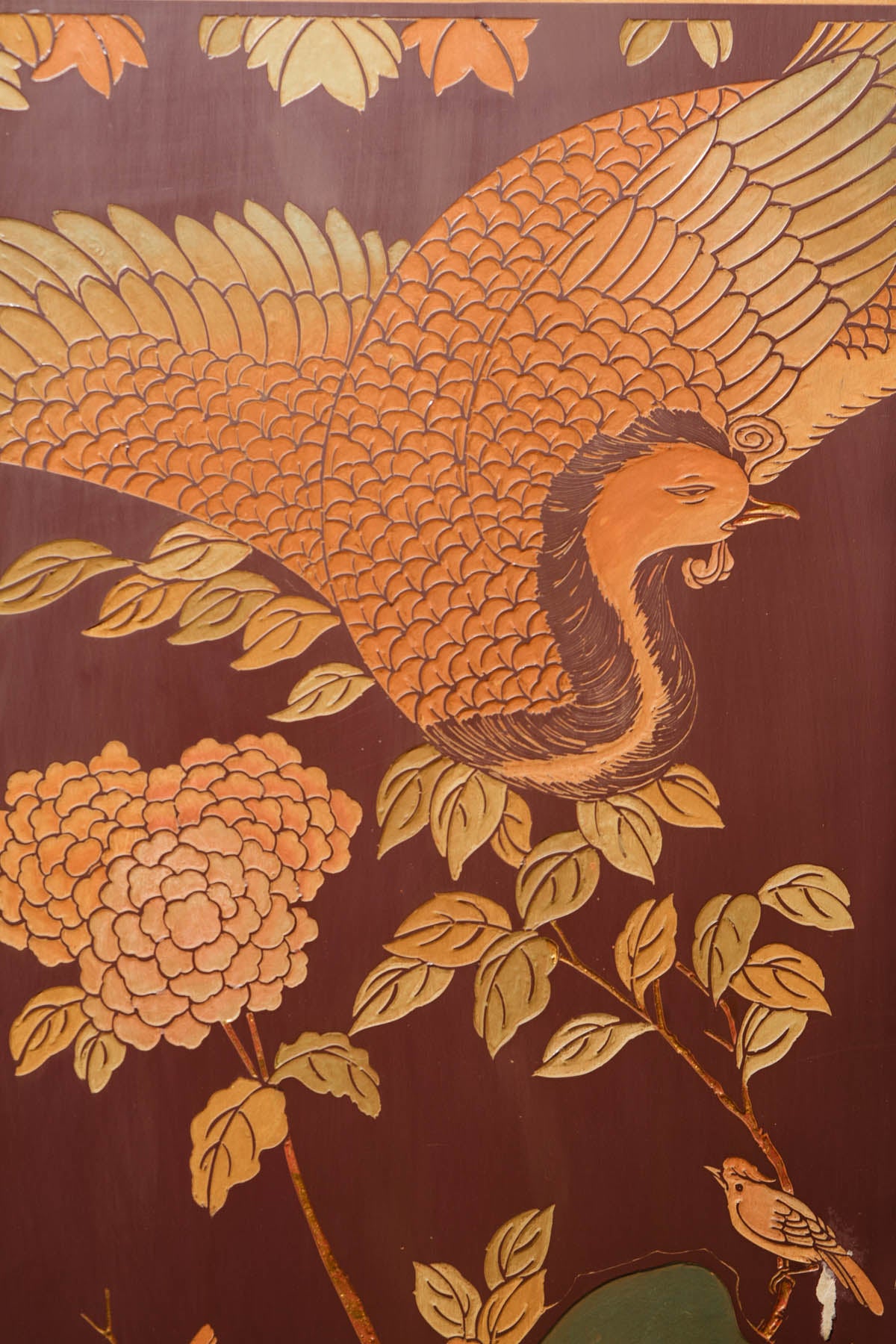 Lawrence & Scott Plum 6-Panel Double-Sided Coromandel Screen