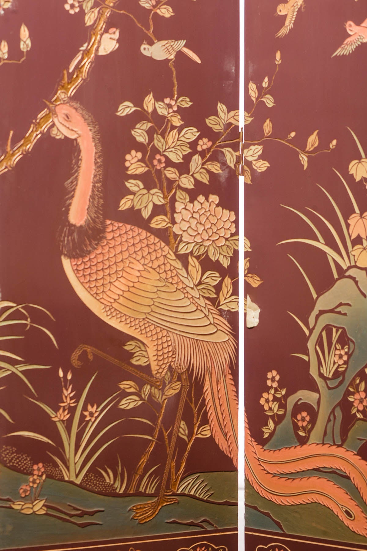 Lawrence & Scott Plum 6-Panel Double-Sided Coromandel Screen