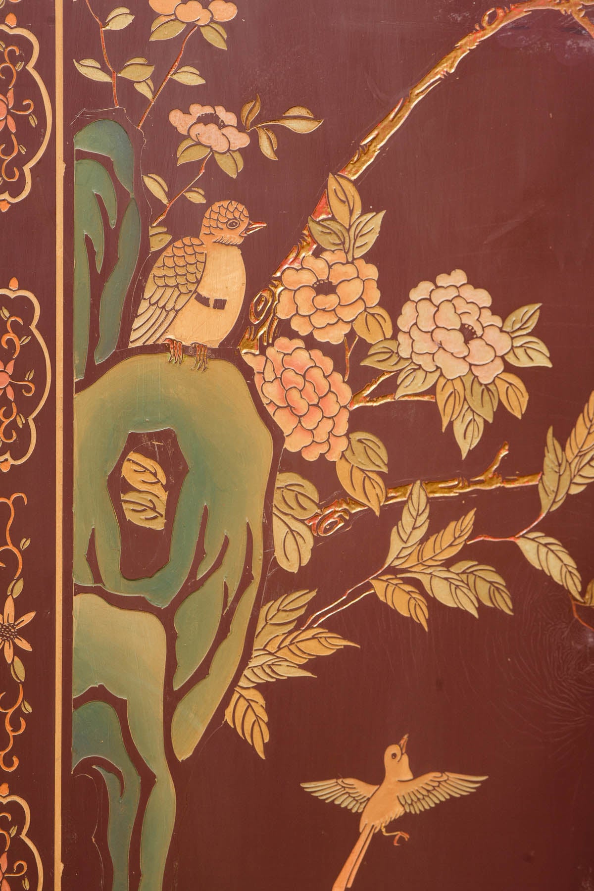 Lawrence & Scott Plum 6-Panel Double-Sided Coromandel Screen