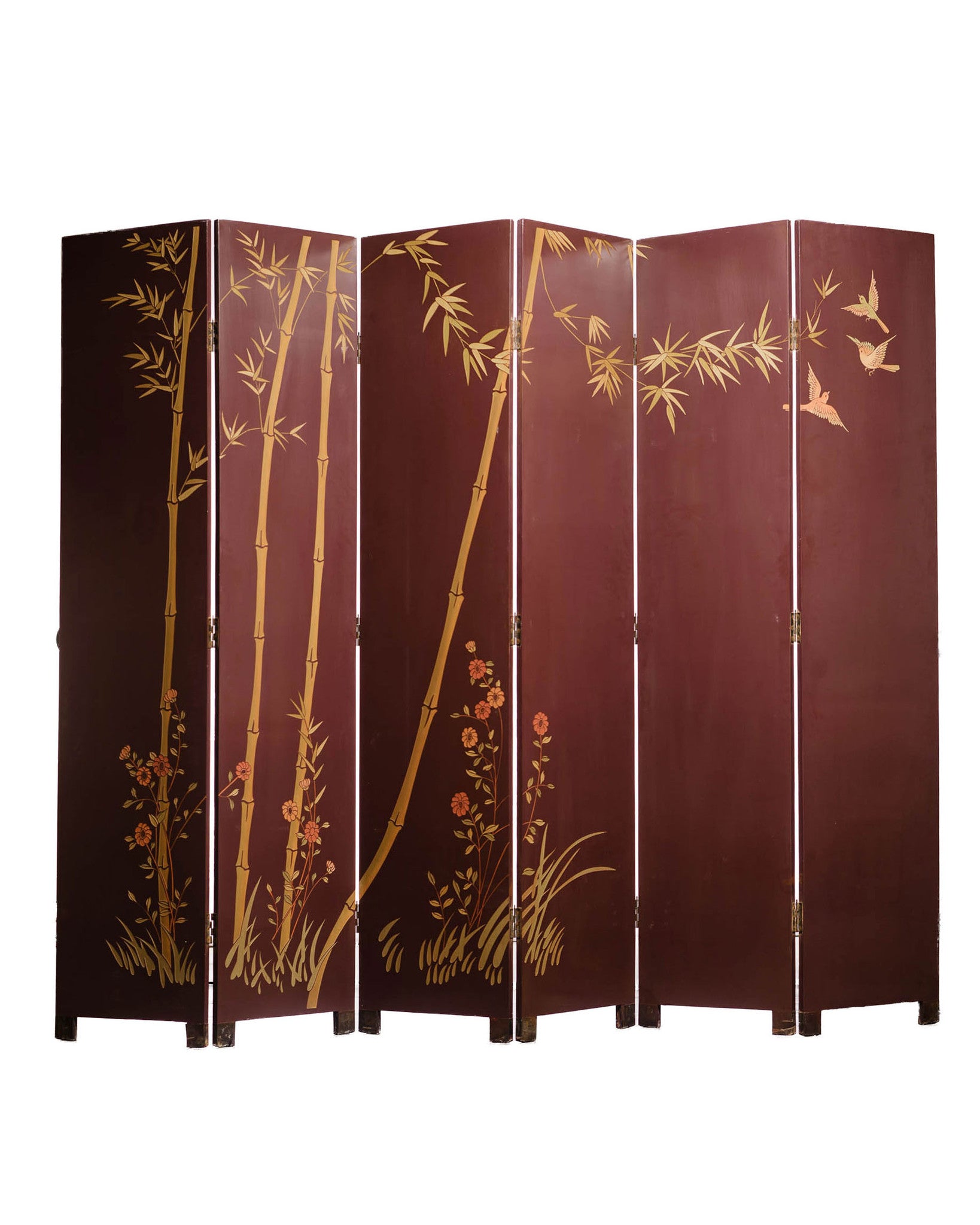 Lawrence & Scott Plum 6-Panel Double-Sided Coromandel Screen