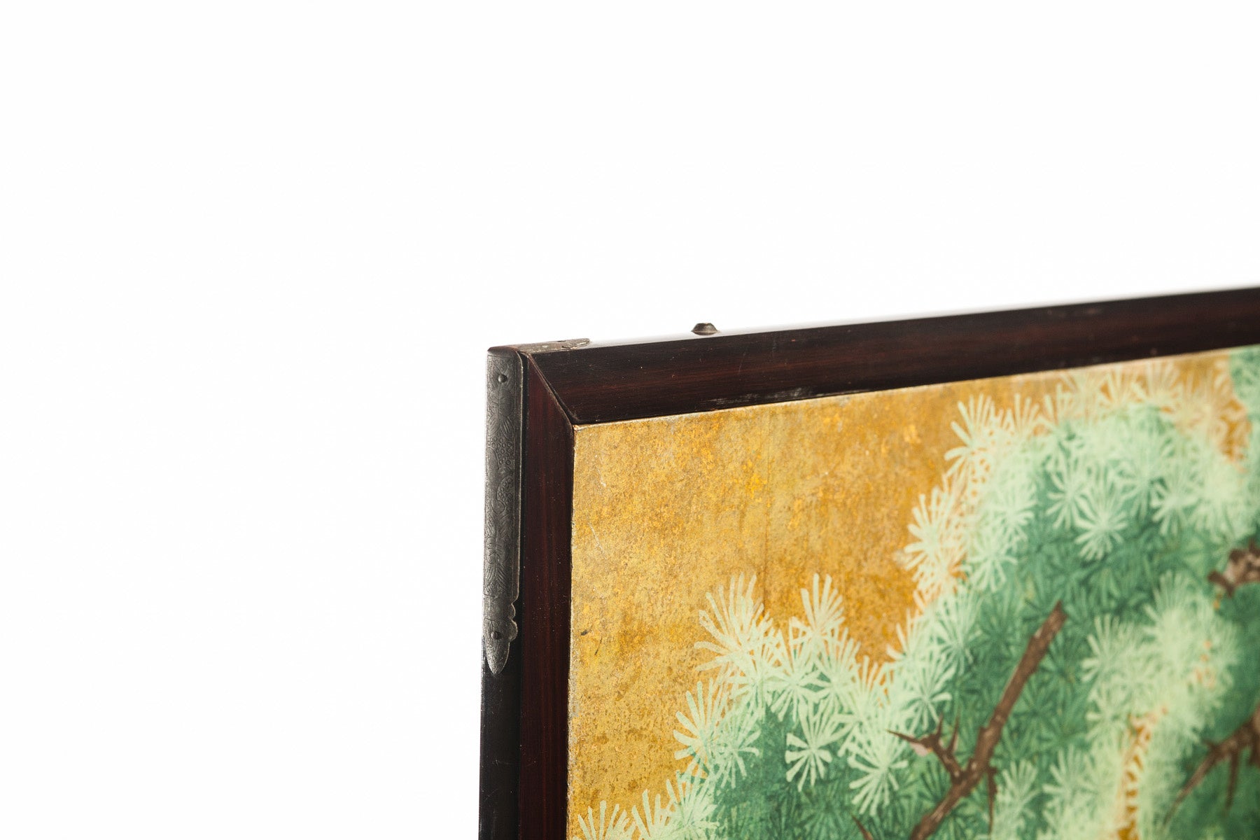 Lawrence & Scott Japanese Style 2-Panel "Cranes at Rest" Hand-Painted Gold Foil Screen 24'' X 50'' X 2 panels