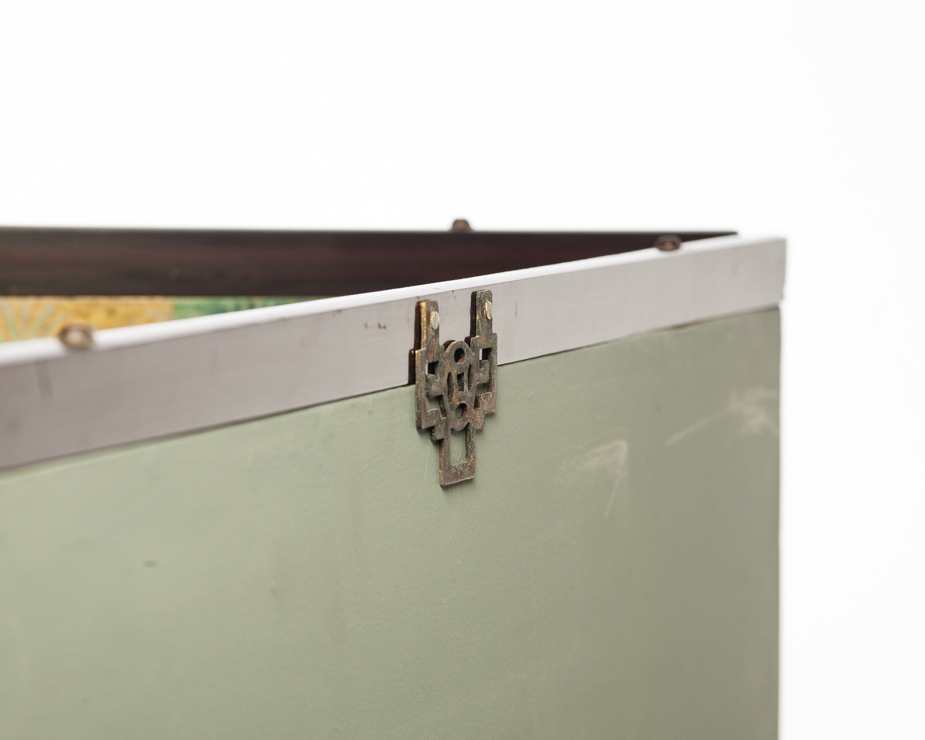 Lawrence & Scott Japanese Style 2-Panel "Cranes at Rest" Hand-Painted Gold Foil Screen 24'' X 50'' X 2 panels