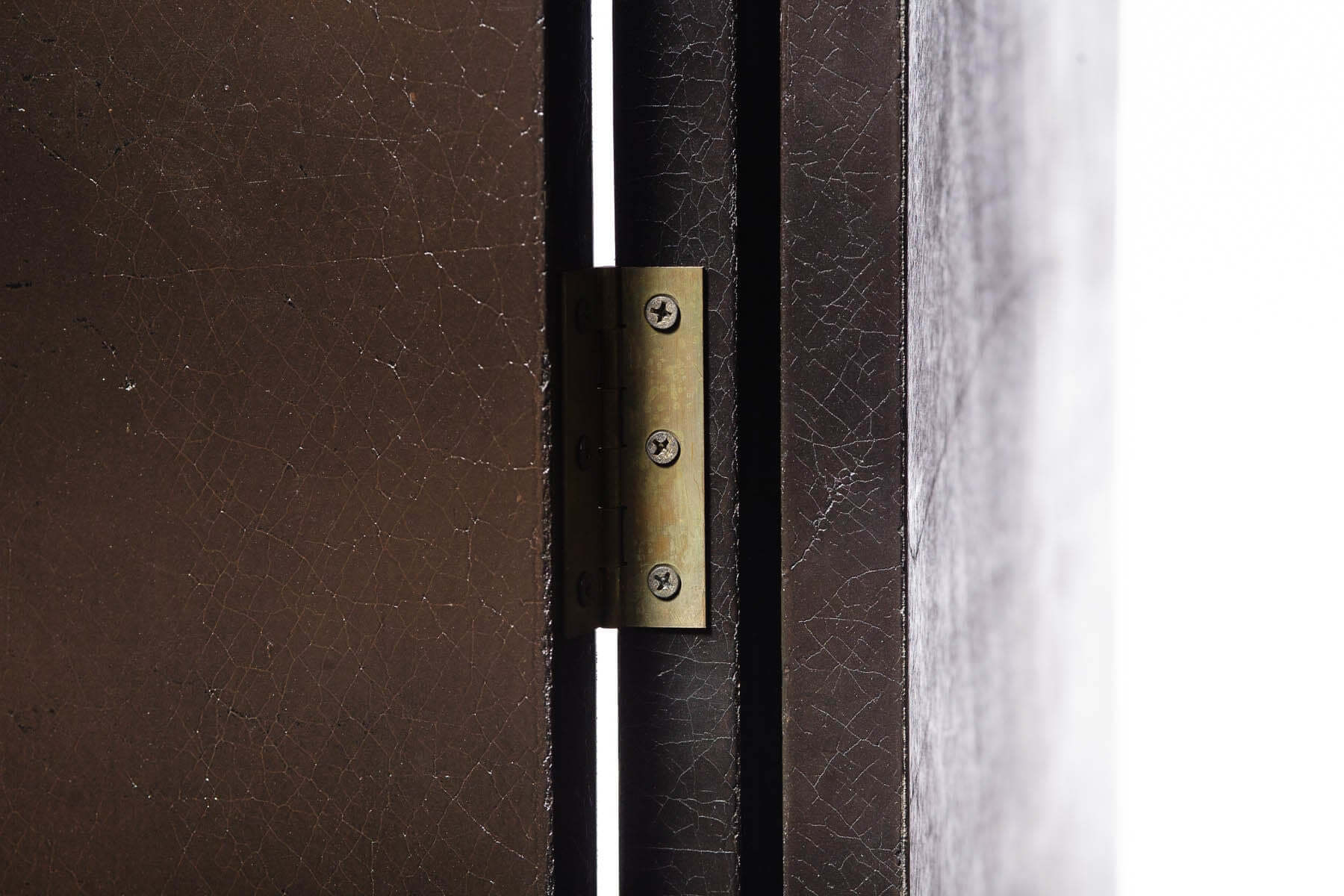 Lawrence & Scott "City of Guilin" Leather on Wood 4-Panel Screen/Room Divider