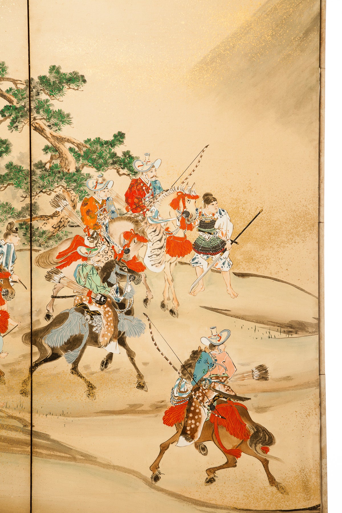 SOLD "Samurai Hunting" Scene 6-Panel Screen