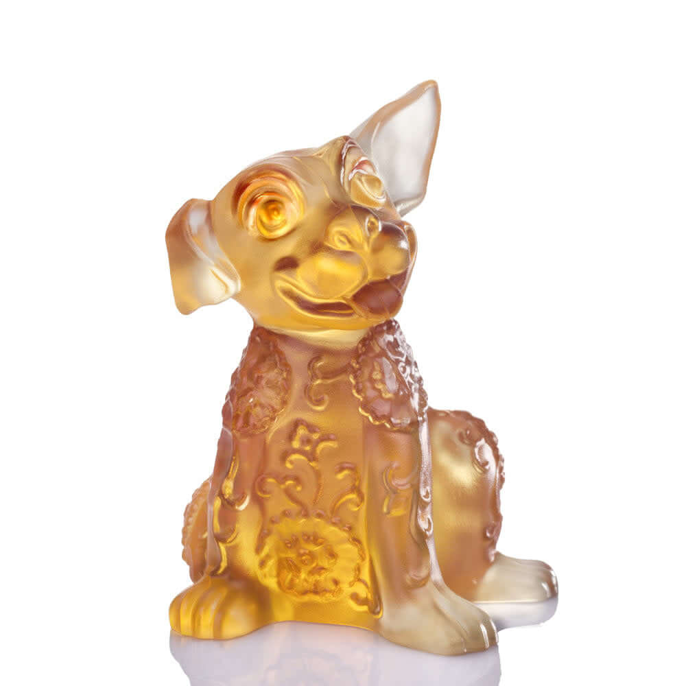 LIULI Crystal Art Crystal Dog, "What’s That I Hear"