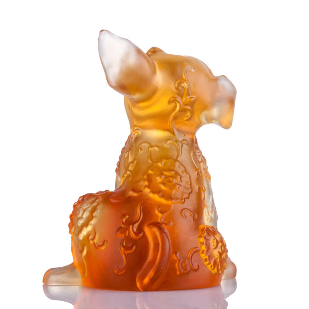 LIULI Crystal Art Crystal Dog, "What’s That I Hear"