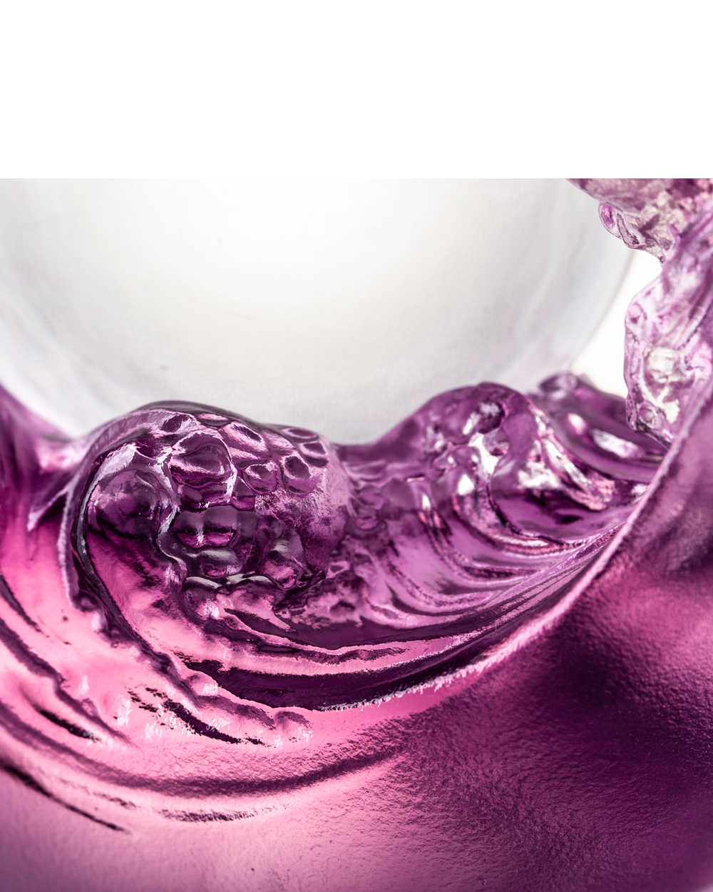 LIULI Crystal Art Crystal Water Flow Feng Shui Sculpture in Violet