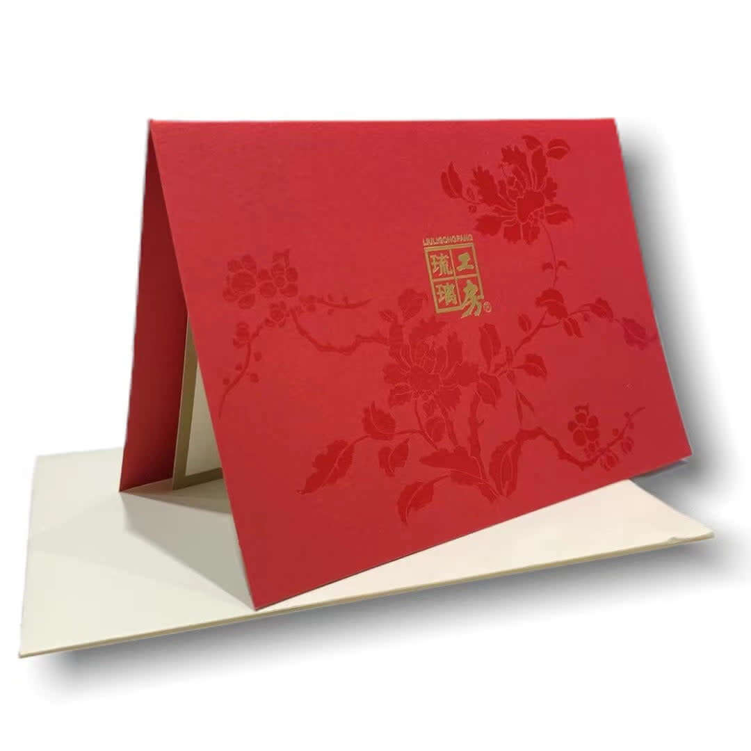 LIULI Crystal Art Crystal Business Cardholder, "Eternal Golden Flower"