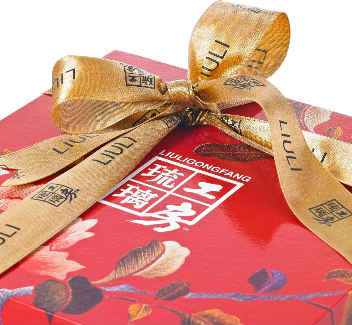 LIULI Crystal Art Crystal Business Cardholder, "Eternal Golden Flower"