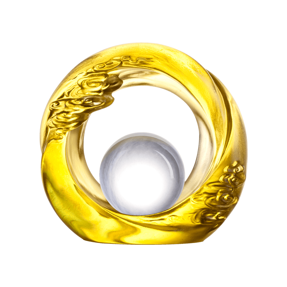 LIULI Crystal Art Crystal Abstract Cloud Feng Shui Desk Sculpture