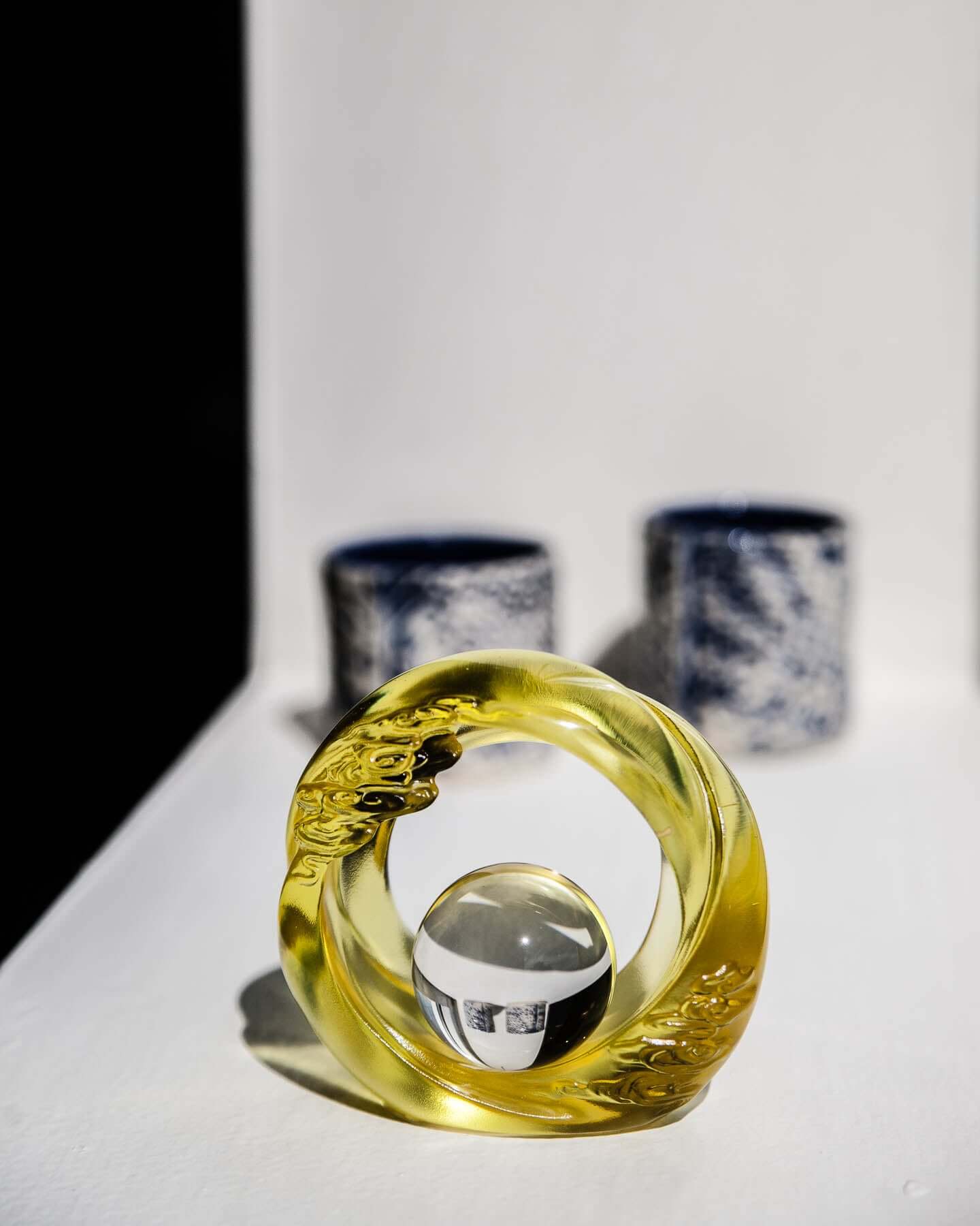 LIULI Crystal Art Crystal Abstract Cloud Feng Shui Desk Sculpture