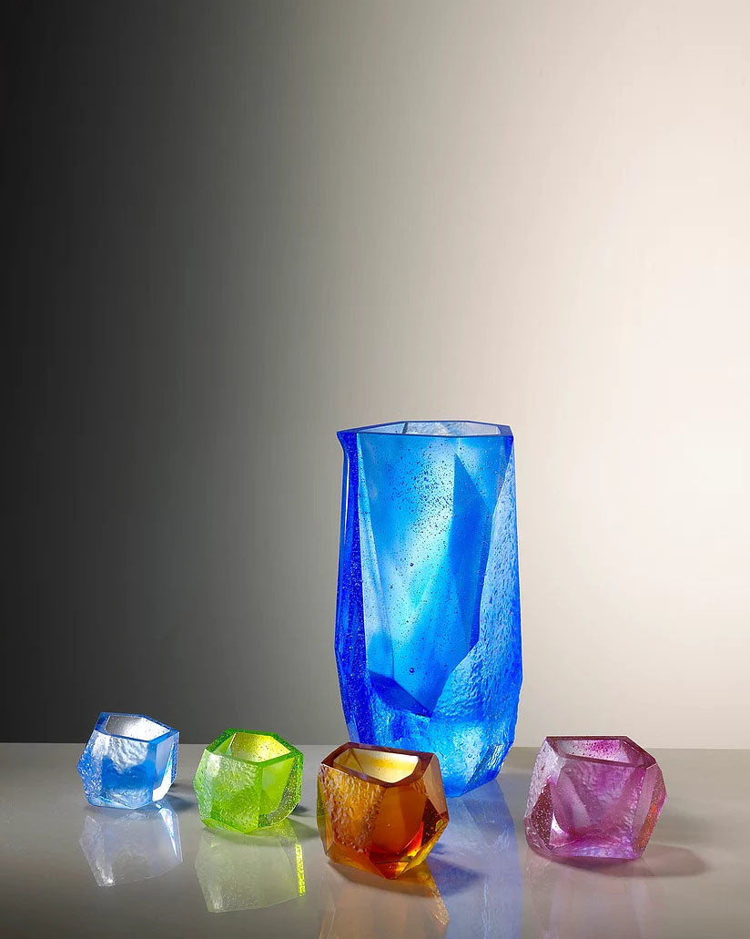 LIULI Crystal Art Crystal Sake Glass and Jar "Our Secret" Set of 5