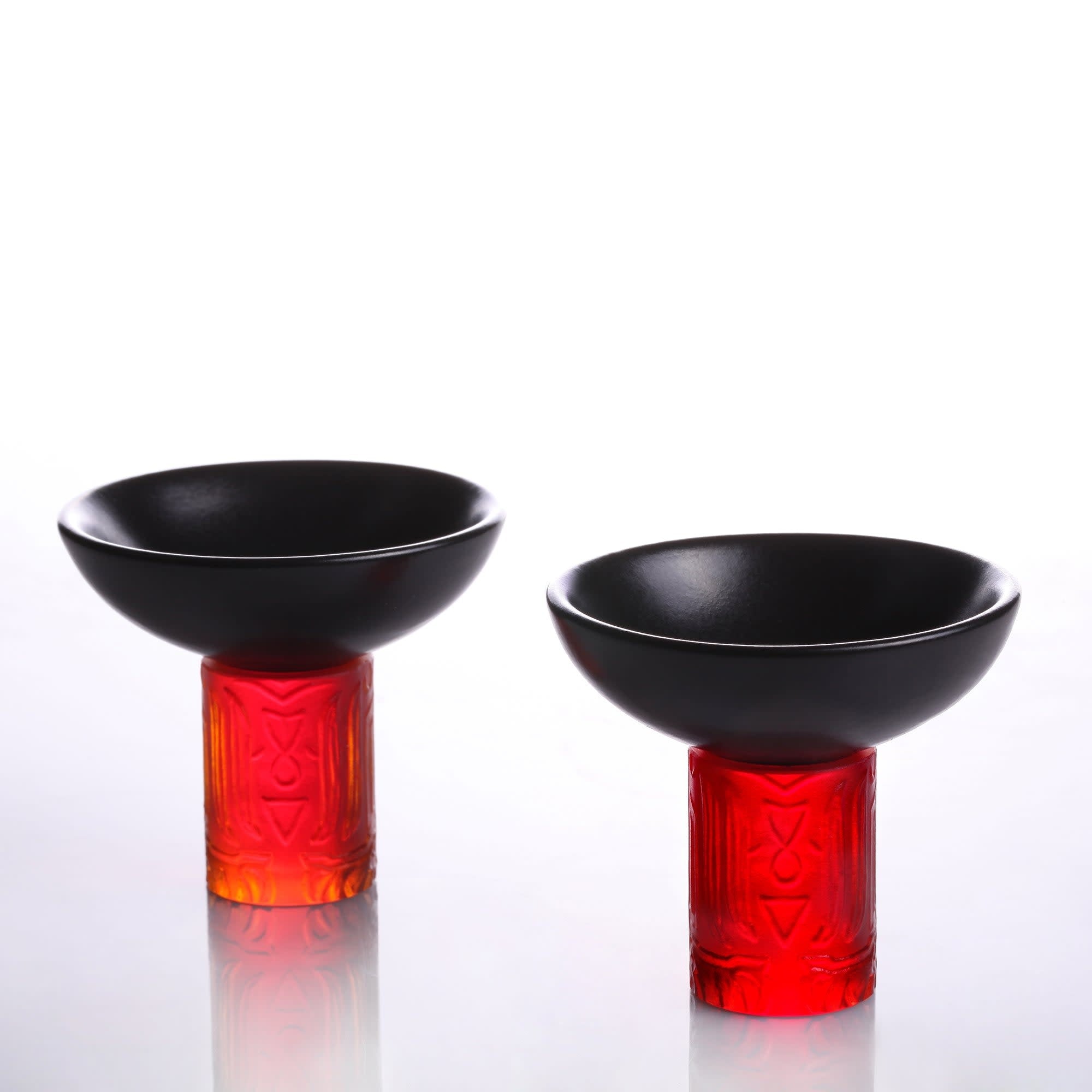 LIULI Crystal Art Sake Glasses "The Two of Us—Sip of Joy" (Set of 2)