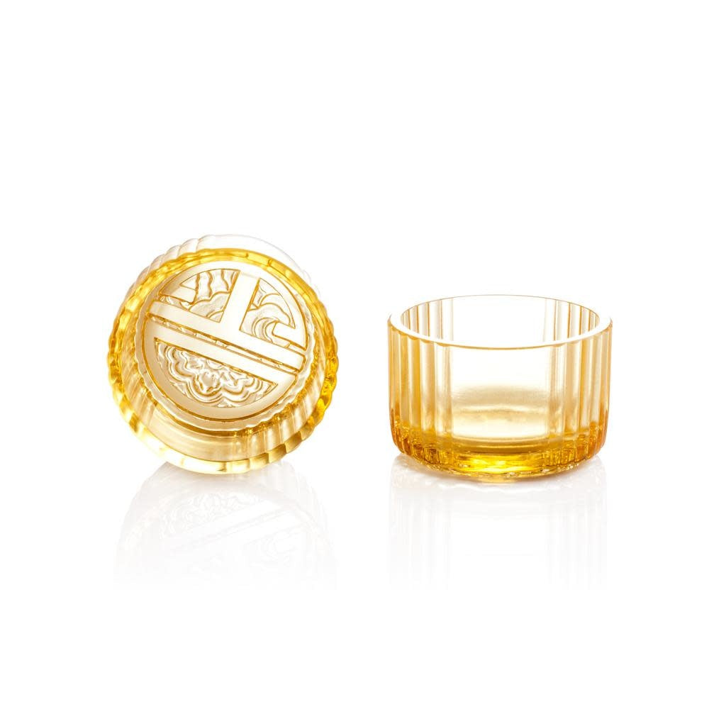 LIULI Crystal Art Crystal Sake Glasses, Shot Glasses, "Auspicious Moon"