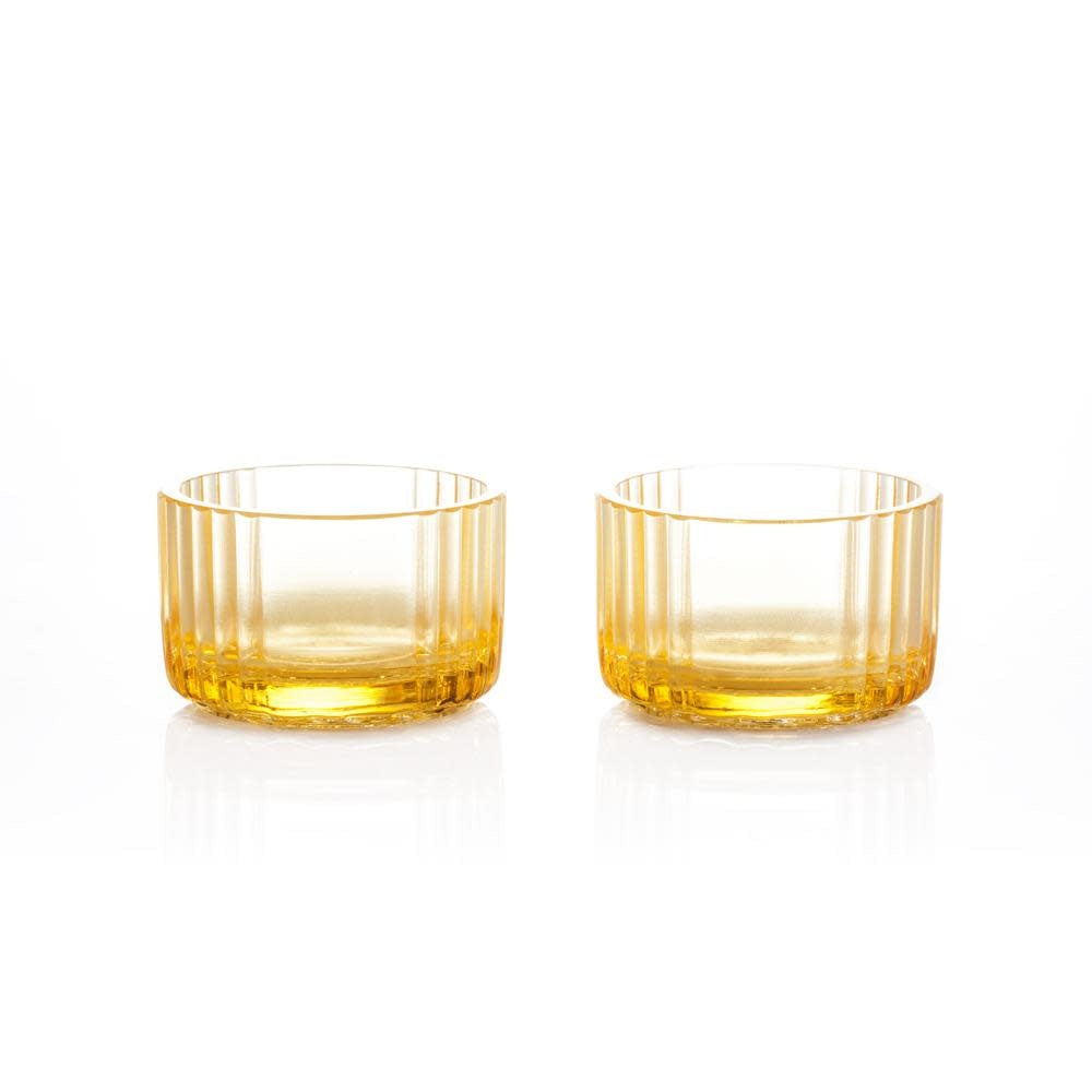 LIULI Crystal Art Crystal Sake Glasses, Shot Glasses, "Auspicious Moon"