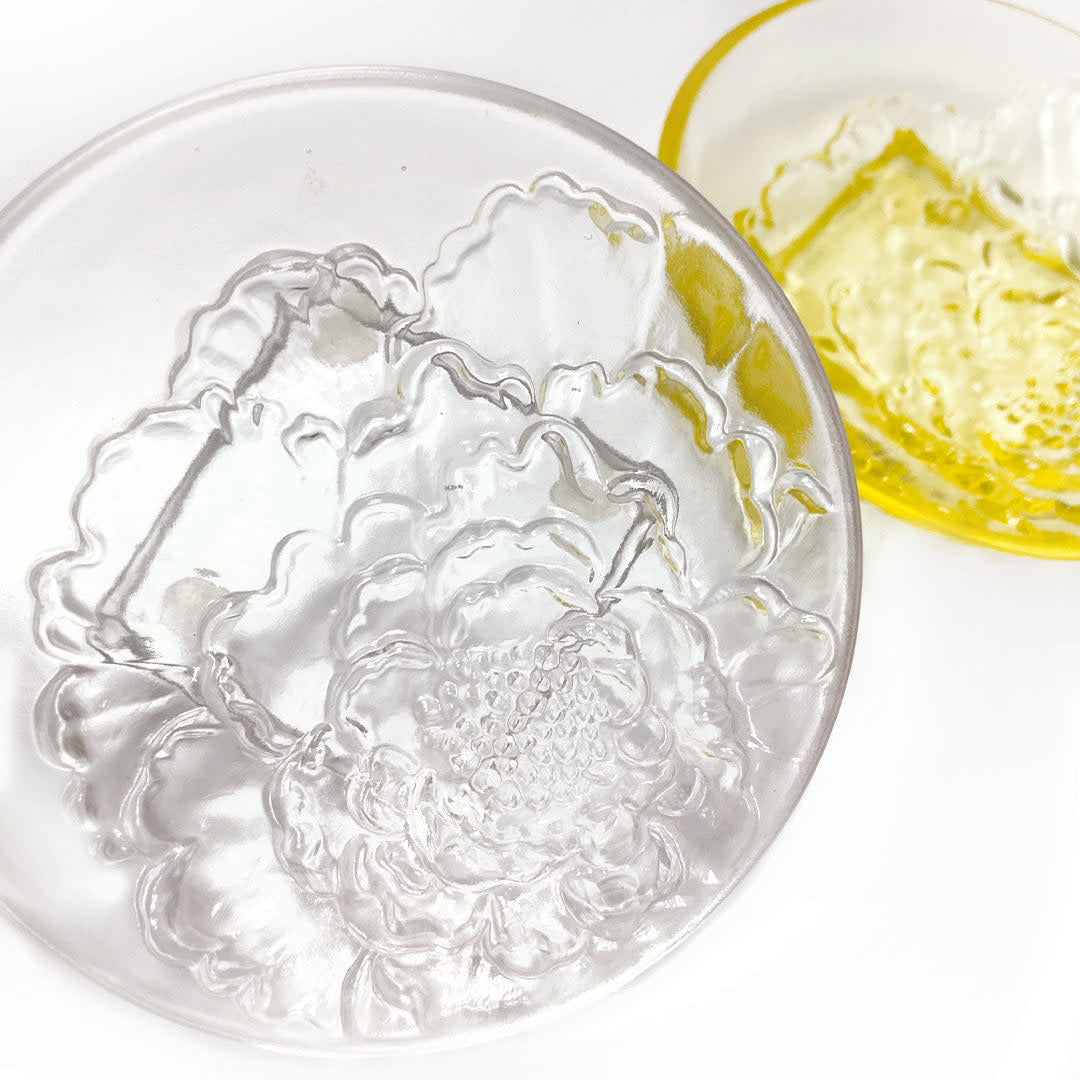 LIULI Crystal Art Crystal Saucer - "Fragrant Aerial Dance" (Set of 2pcs)