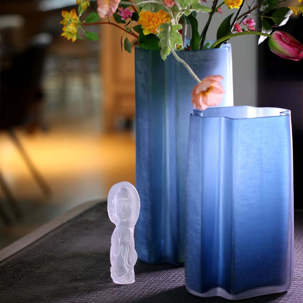 LIULI Crystal Art Crystal Buddha Figurine, "Free Mind from Knowing One’s Fate"