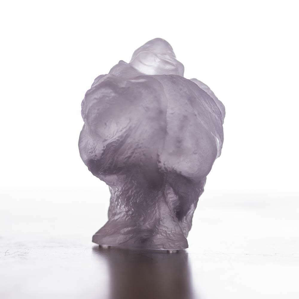 LIULI Crystal Art Crystal Buddha, Matreiya, Happy Buddha, Great Joy-All Encompassing, Purple Powder *Showroom Sample*