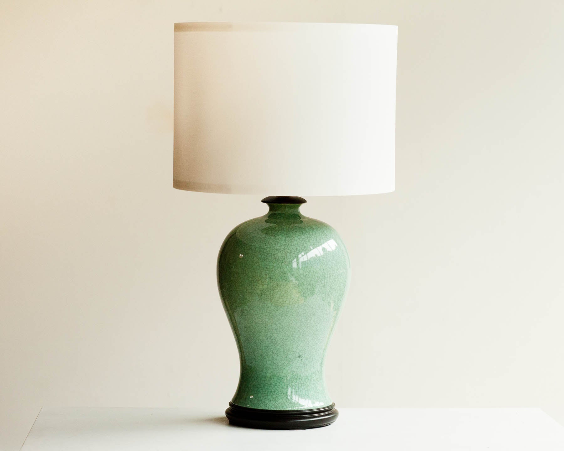 Dashiell Table Lamp in Aquamarine Crackle (Walnut) | Lawrence & Scott