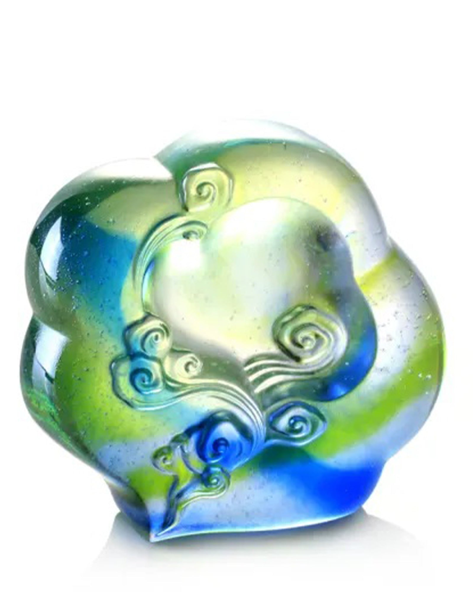 LIULI Crystal Art Crystal Paperweight, "Ruyi from Above"