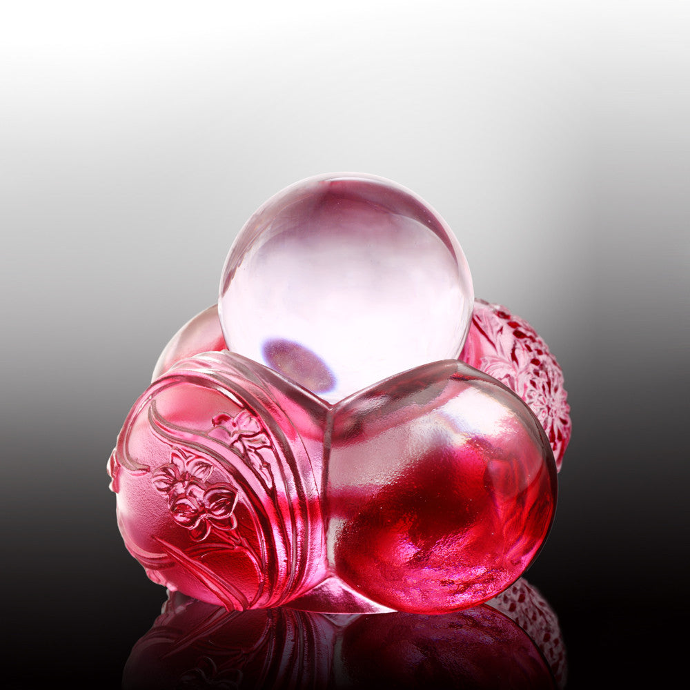 LIULI Crystal Art Crystal Paperweight, Feng Shui, "Ubiquitous Turning of Ruyi"