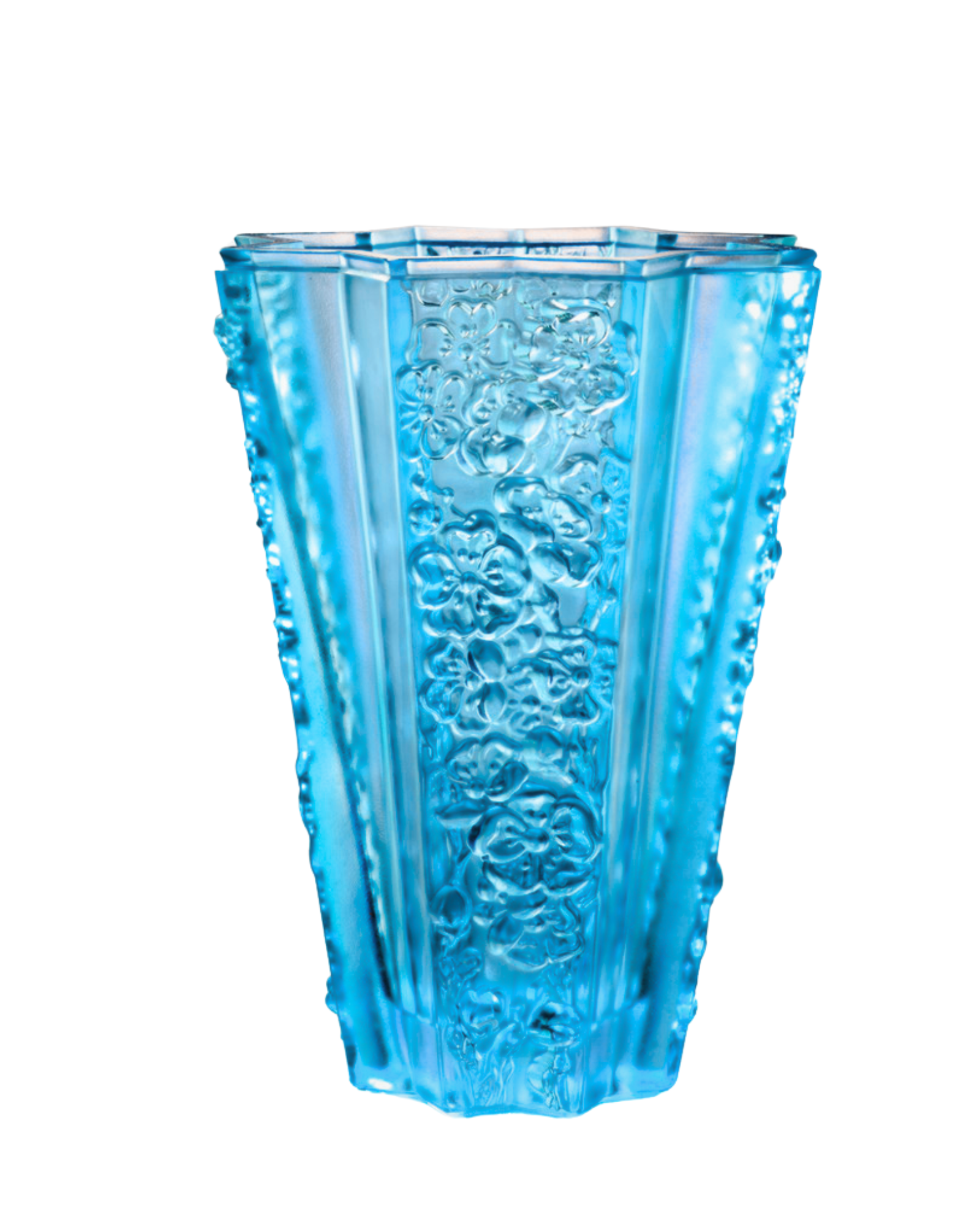 LIULI Crystal Art Crystal Floral Vase, "Wondrous Plum Blossom"