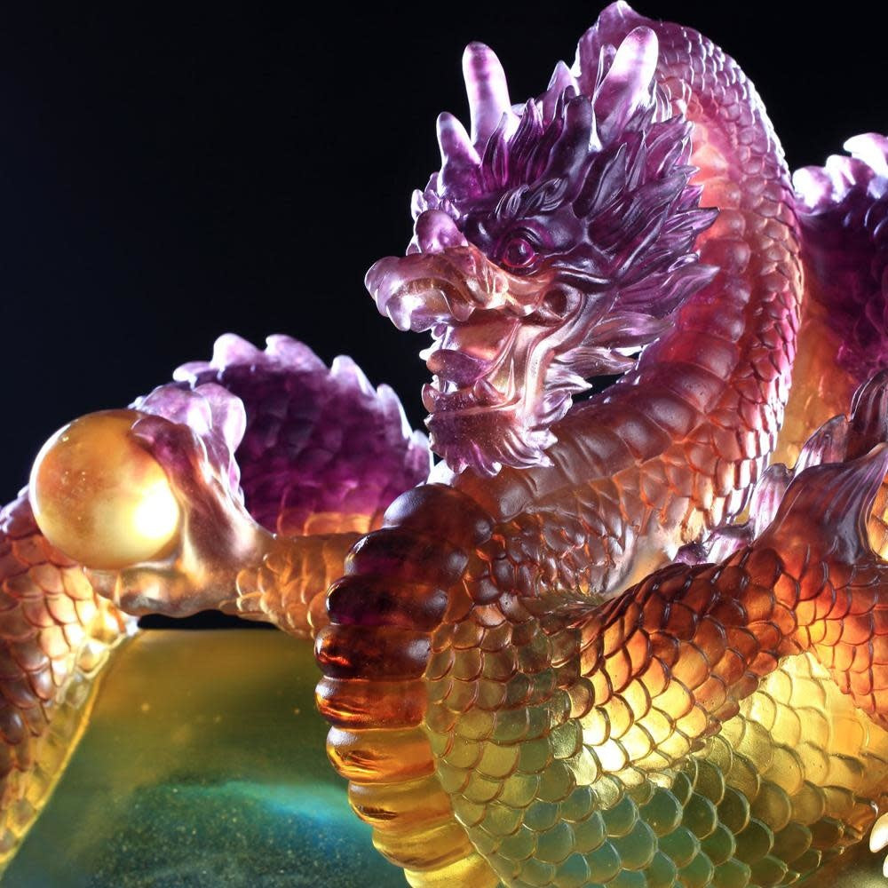 LIULI Crystal Art Crystal Mythical Creature, Dragon, "The Space Between Heaven and Earth"