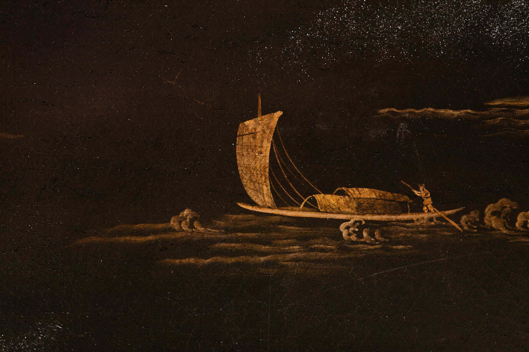 Lawrence & Scott "City of Guilin" Leather on Wood 4-Panel Screen/Room Divider