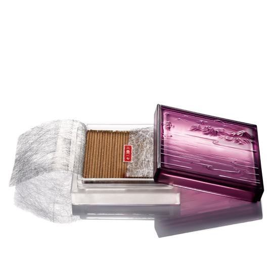 LIULI Crystal Art Crystal Incense Case & "A Happy Excursion - Clarity" Incense Set in Purple