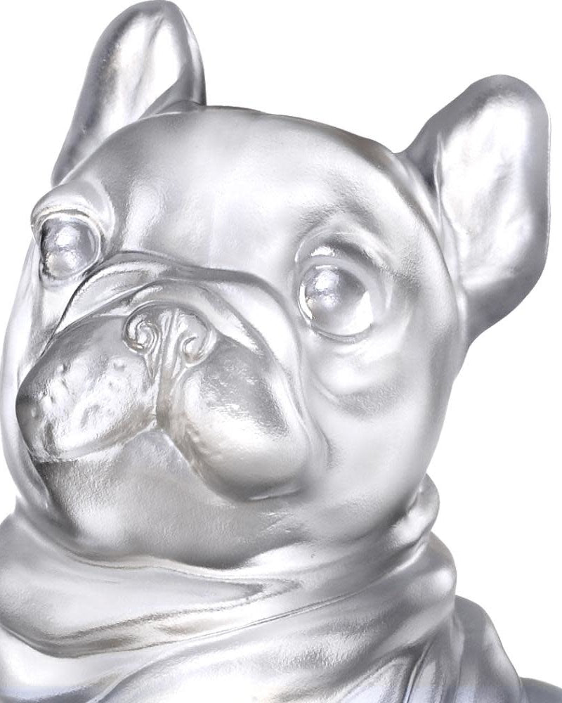 LIULI Crystal Art Crystal French Bulldog Heads Up! (Exclusive U.S. Edition with Gilded Peony Display Base)