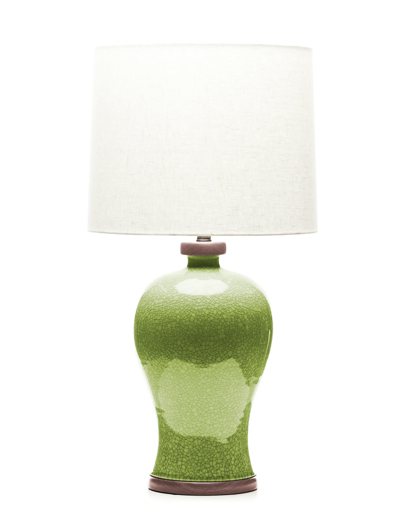 Lawrence & Scott Dashiell Table Lamp in Celadon Crackle with Sapele Base