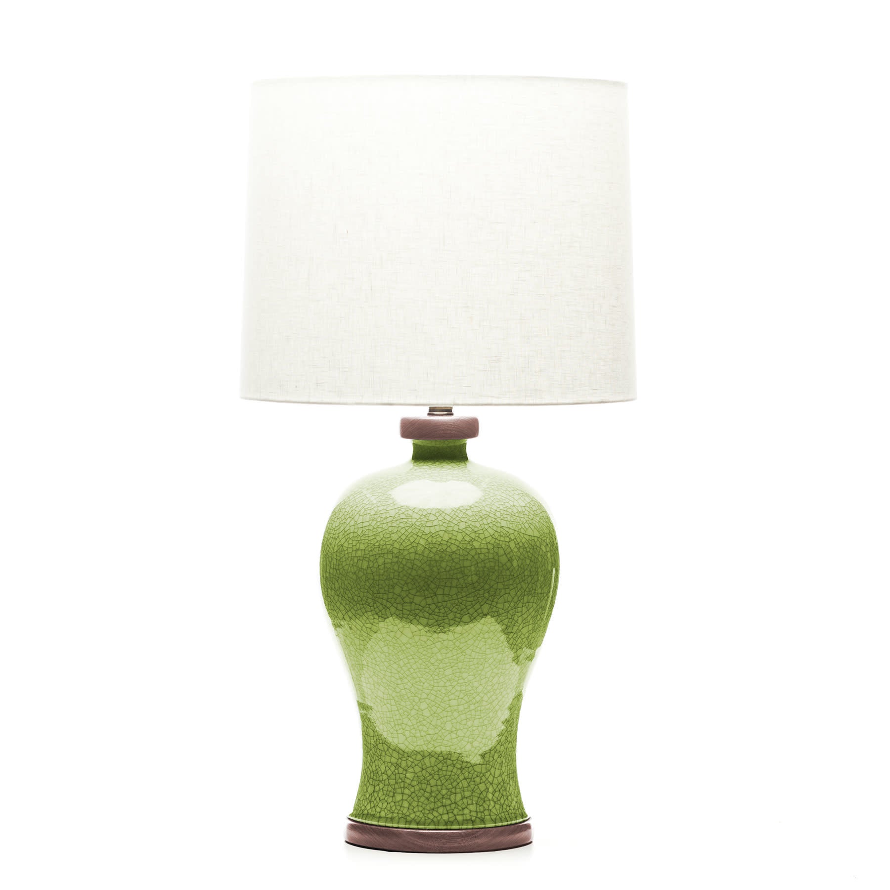 Lawrence & Scott Dashiell Table Lamp in Celadon Crackle with Sapele Base
