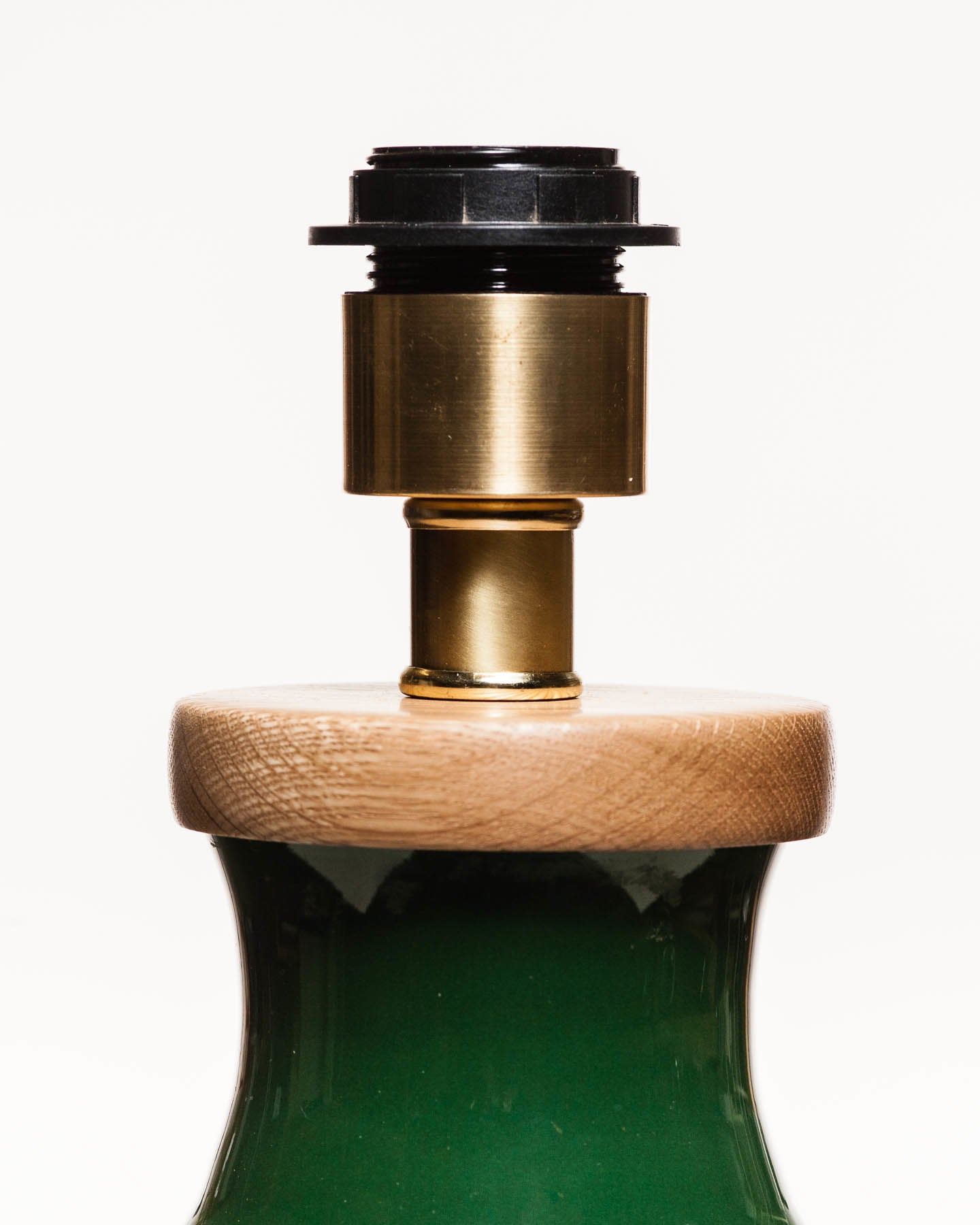 Gabrielle Table Lamp in Racing Green with White Oak Base