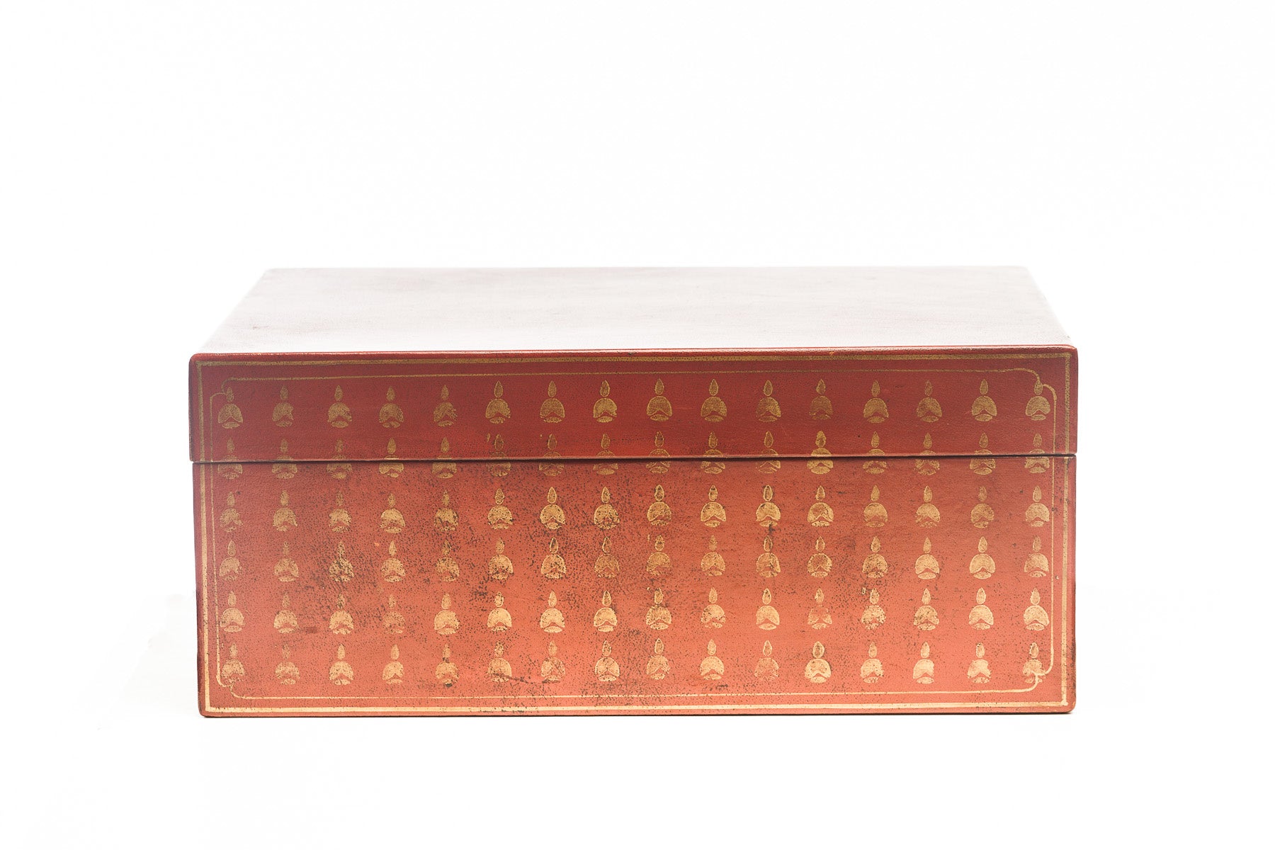 Mandarin Red hand-painted Chinese bells Leather Box (16.5")