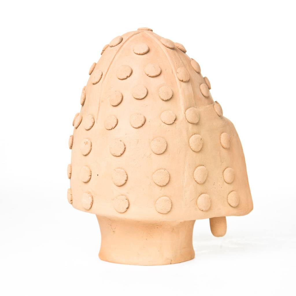 Haniwa Warrior Head in Helmet- Light