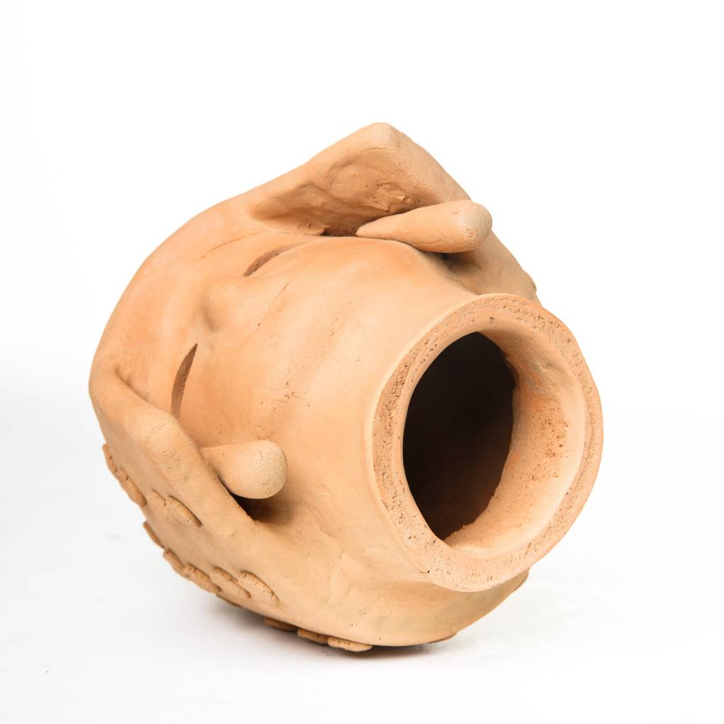 Haniwa Warrior Head in Helmet- Light