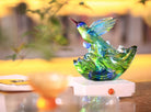 LIULI Crystal Art LIULI Crystal Art Crystal Humming Bird "Victory by Daybreak" (Blue/Green)