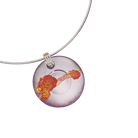 LIULI Crystal Art Crystal "The Flowers are Beautiful and the Moon is Full" Ruyi Pendant Necklace in Amber