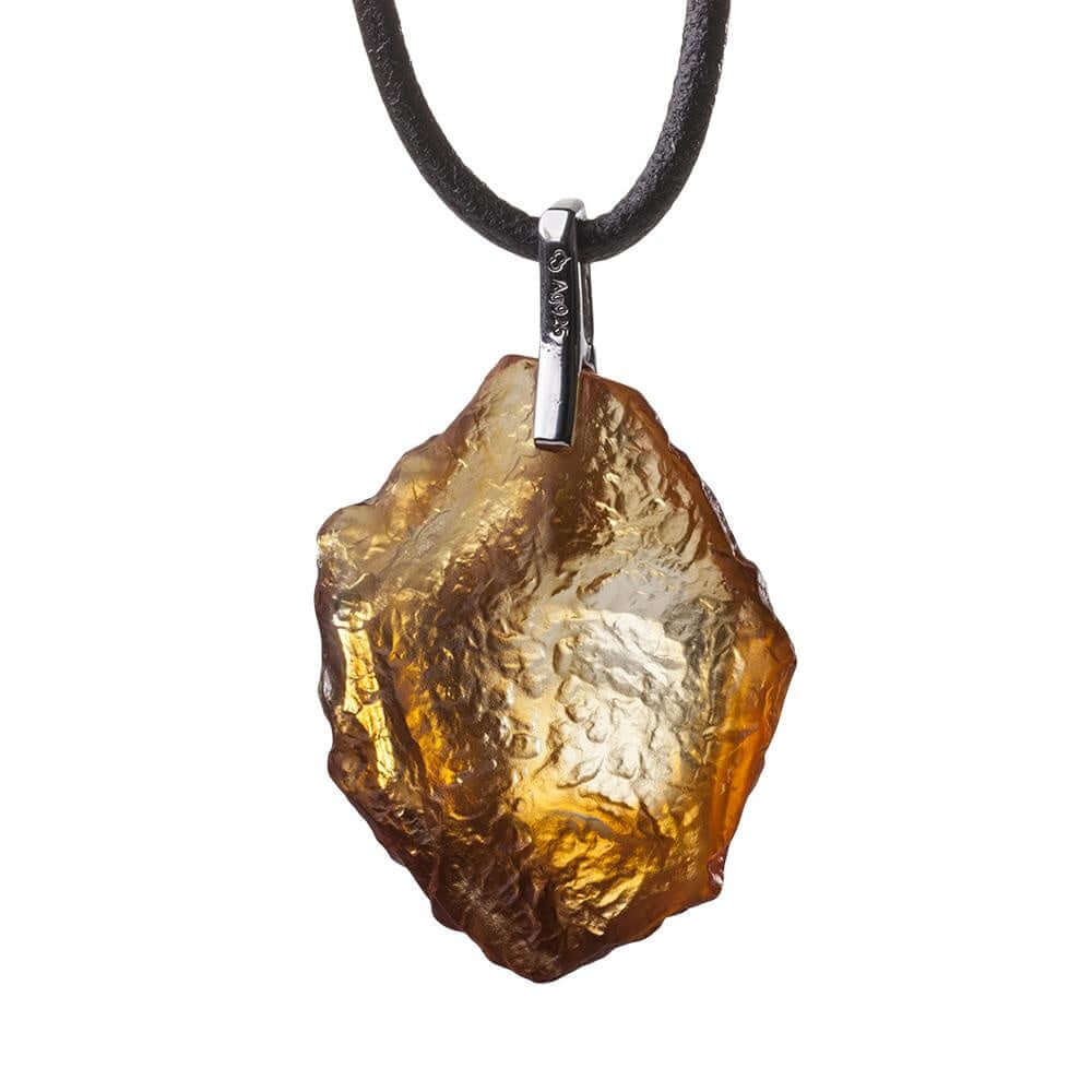 LIULI Crystal Art Crystal and Sterling Silver "This Fervor Between Us" Pendant Necklace in Dark Amber