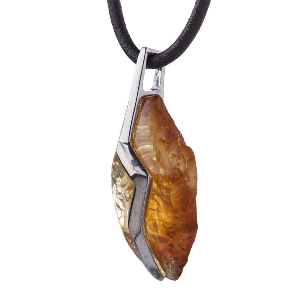 LIULI Crystal Art Crystal and Sterling Silver "This Fervor Between Us" Pendant Necklace in Dark Amber