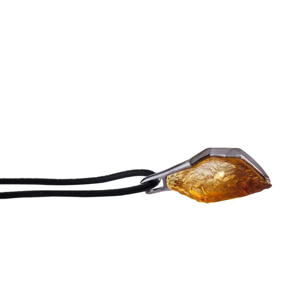 LIULI Crystal Art Crystal and Sterling Silver "This Fervor Between Us" Pendant Necklace in Dark Amber