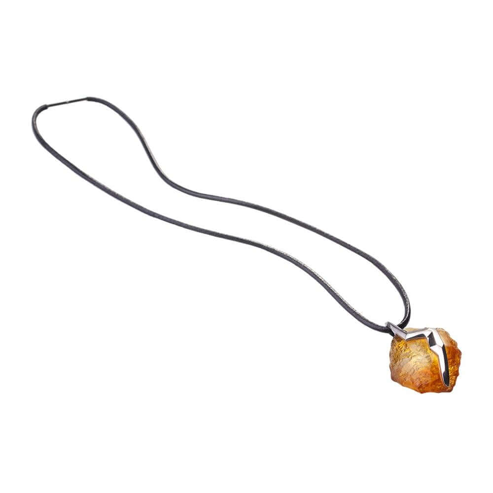 LIULI Crystal Art Crystal and Sterling Silver "This Fervor Between Us" Pendant Necklace in Dark Amber