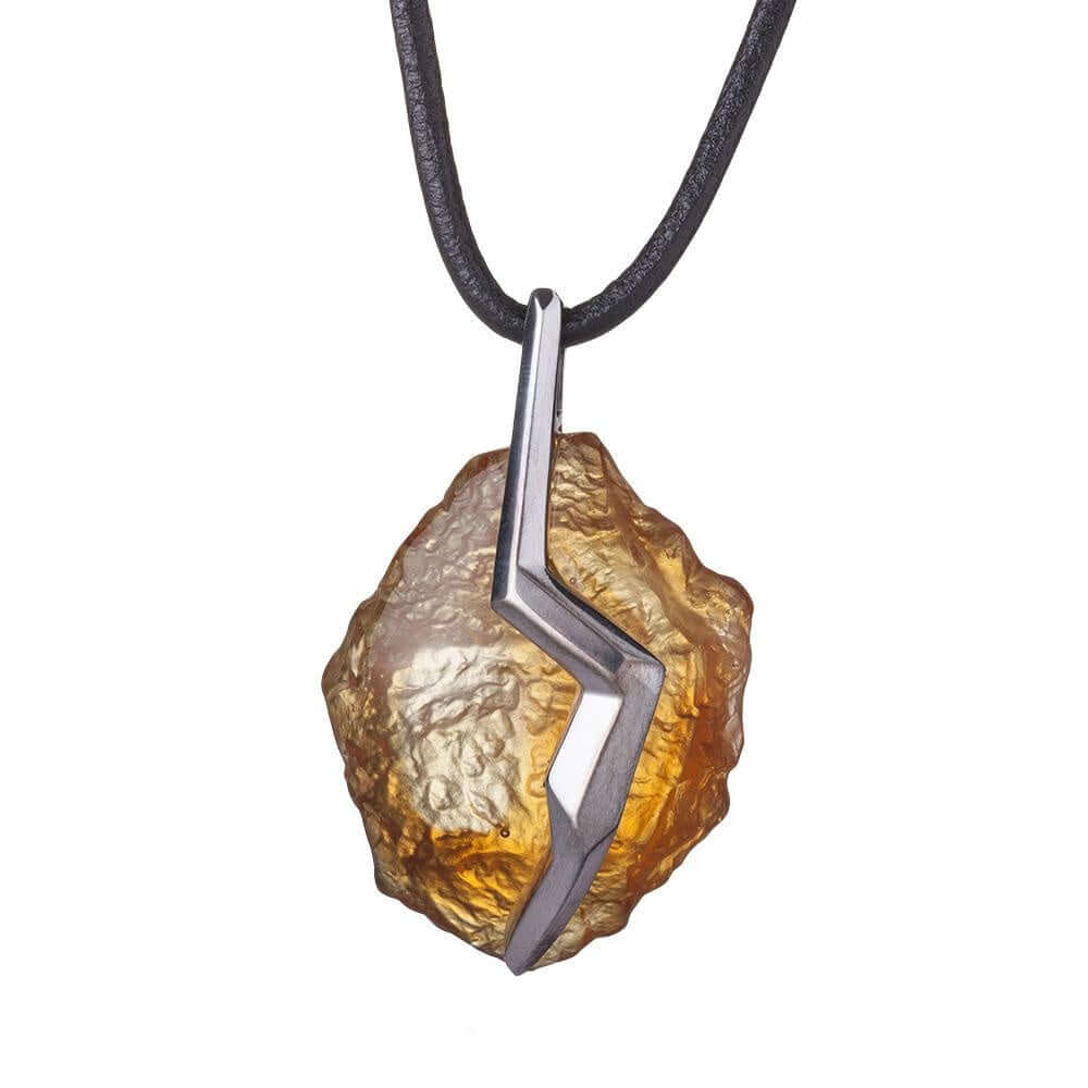 LIULI Crystal Art Crystal and Sterling Silver "This Fervor Between Us" Pendant Necklace in Dark Amber