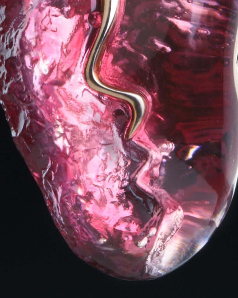 LIULI Crystal Art Crystal "An Earth Shattering Love II" Pendant Necklace in Amber & Purple