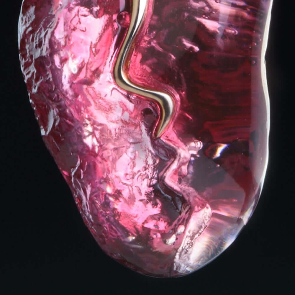 LIULI Crystal Art Crystal "An Earth Shattering Love II" Pendant Necklace in Amber & Purple