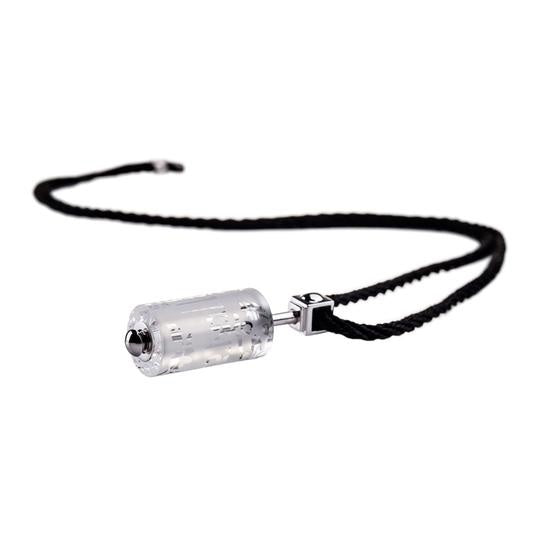 LIULI Crystal Art Crystal Prayer Wheel Pendant Necklace, Eternal Cycle of Compassion in Powder White