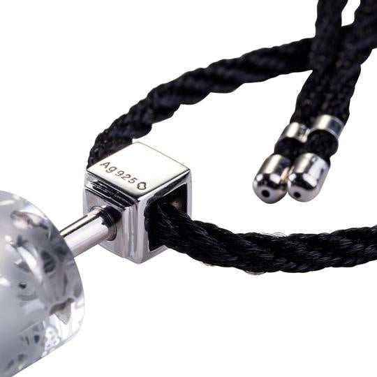 LIULI Crystal Art Crystal Prayer Wheel Pendant Necklace, Eternal Cycle of Compassion in Powder White