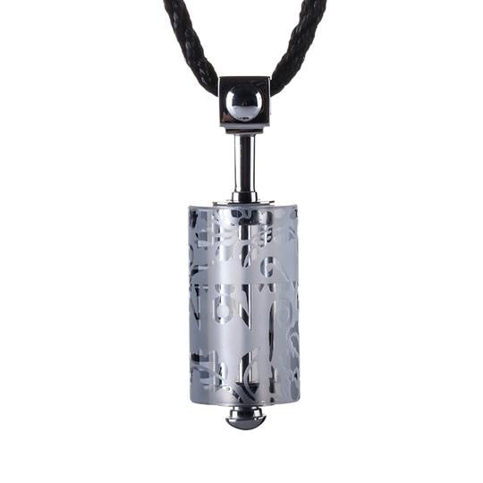 LIULI Crystal Art Crystal Prayer Wheel Pendant Necklace, Eternal Cycle of Compassion in Powder White